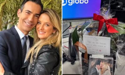 Cesar Tralli se emociona com surpresa romantica de Ticiane Pinheiro