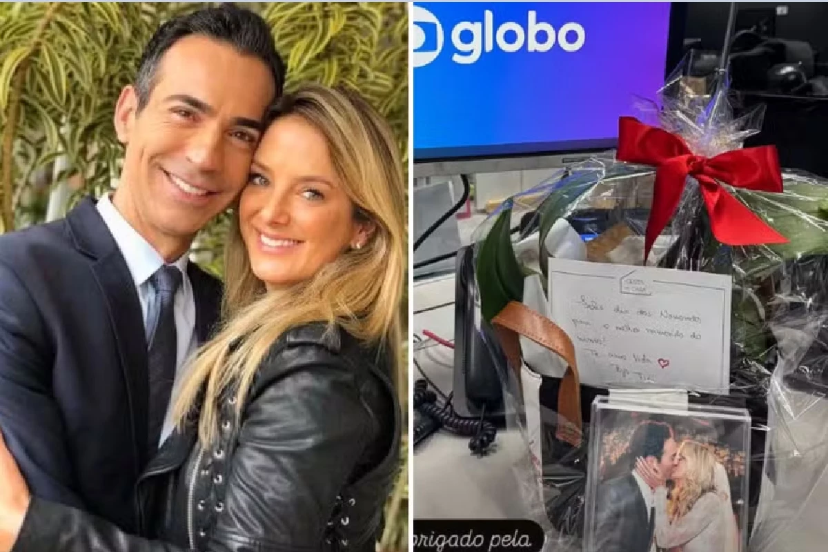 Cesar Tralli se emociona com surpresa romântica de Ticiane Pinheiro nos bastidores da Globo 33 Cesar Tralli se emociona com surpresa romantica de Ticiane Pinheiro