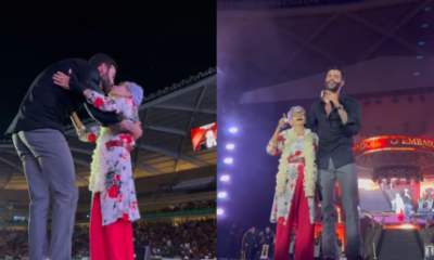 Idosa ganha selinho de Gusttavo Lima em show e se