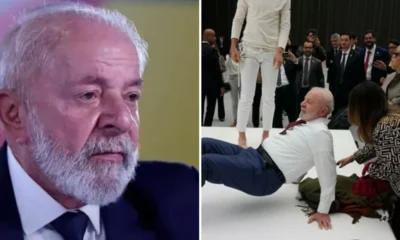 Lula tenta imitar movimento de acrobatas em evento na