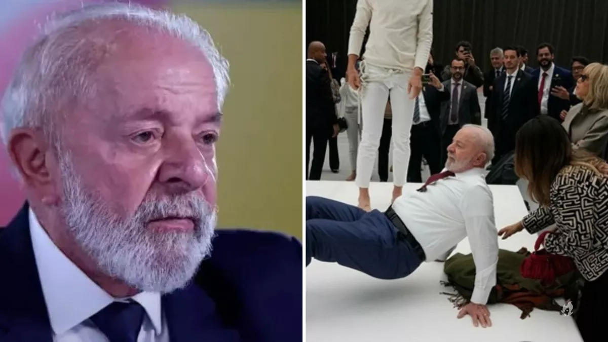 Lula tenta imitar movimento de acrobatas em evento na