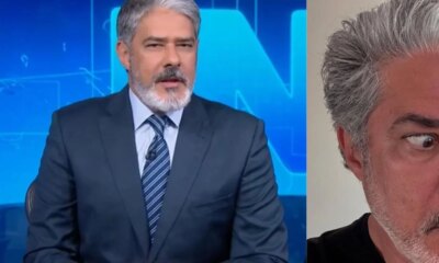 Novo visual de William Bonner com cabelo comprido nao passa