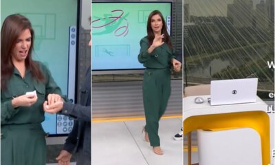 Sabina Simonato deixa estudio do Bom Dia SP apos brincadeira