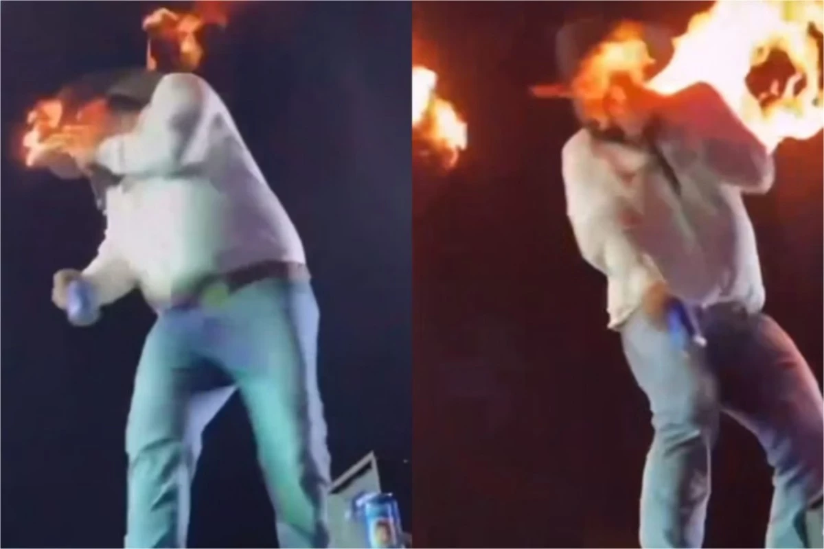 Vídeo: cantor sertanejo é atingido por fogo durante show em São Paulo 33 Video cantor sertanejo e atingido por fogo durante show em