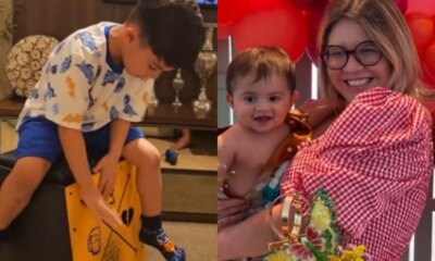 Video mostra filho de 5 anos de Marilia Mendonca tocando