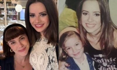 Alice Wegmann reencontra Sandy e recria foto tirada ha 22