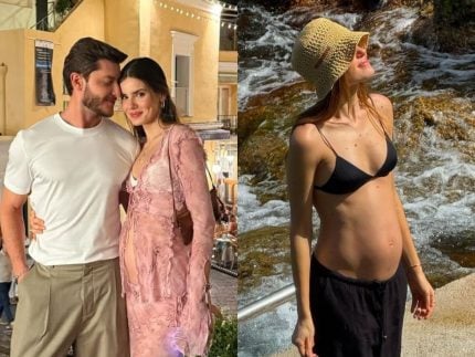 Camila Queiroz mostra cliques da gravidez em viagem romantica a