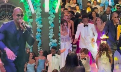 Eder Militao e Taina Castro curtem festa de casamento com