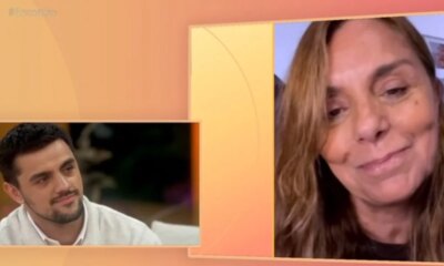 Felipe Simas se emociona com surpresa dos pais no Encontro
