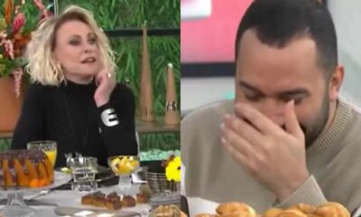 Gil do Vigor esconde a cara de vergonha apos pergunta