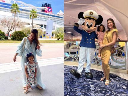 Lore Improta curte navio da Disney com a filha Liz