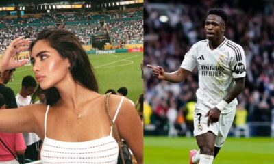 Modelo apontada como novo affair de Vini Jr assiste jogo