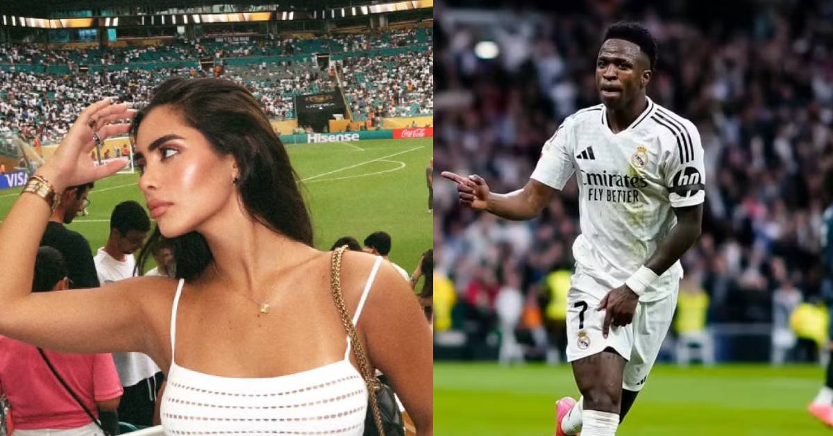 Modelo apontada como novo affair de Vini Jr assiste jogo
