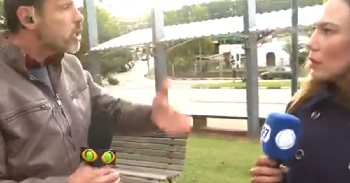 Reporter da Band agride jornalista da Record ao vivo e