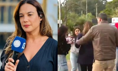 Reporter da Record se manifesta apos ser agredida por jornalista