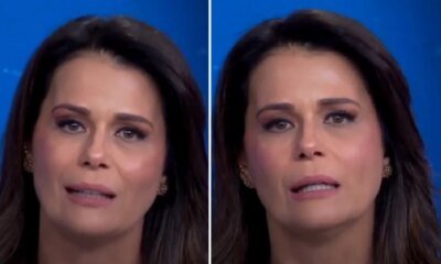 Adriana Araujo se emociona apos dar noticia ao vivo no