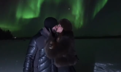 Cenario dos sonhos Mari Gonzalez e Pipo Marques presenciam aurora