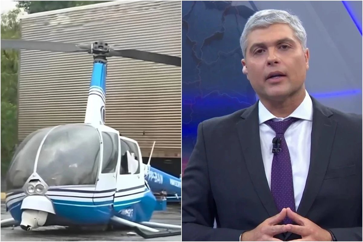 Coube a Joel Datena dar noticia apos acidente com helicoptero