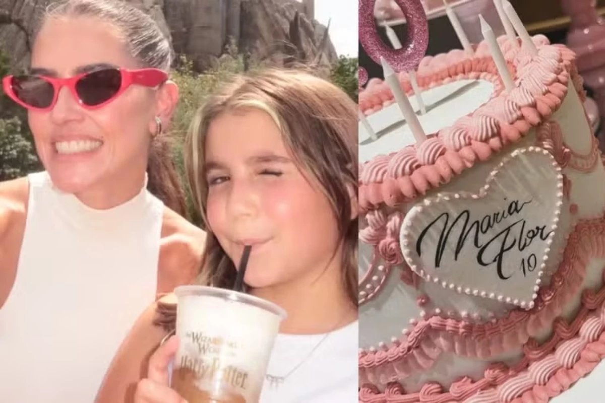 Detalhe na festa de 10 anos da filha de Deborah