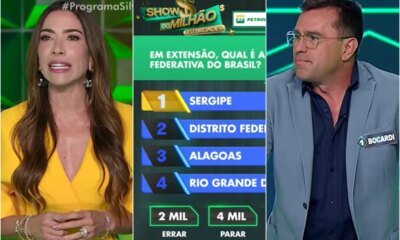 Esta foi a pergunta ‘facil que Rodrigo Bocardi quase errou