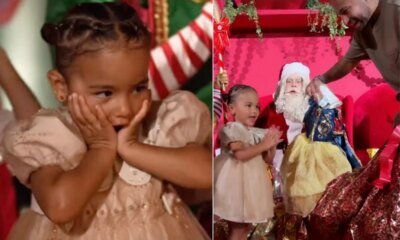 Esta foi a reacao de Mavie ao ver os presentes