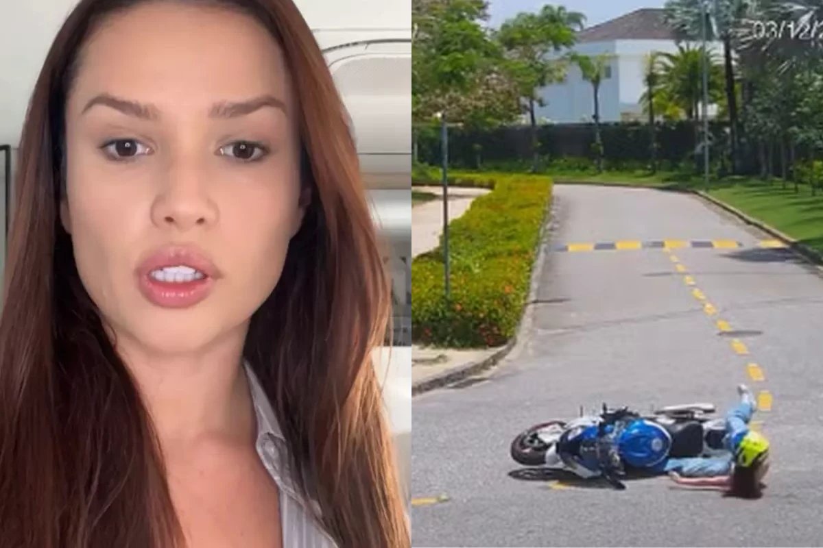 Ex BBB Juliette sofre acidente de moto camera registrou o momento