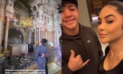 Junto ao filho Mileide ora e agradece a saude dele