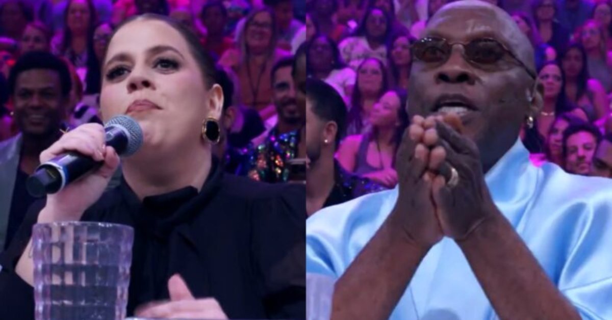 Jurado do Domingao retruca Tati Machado no ao vivo da
