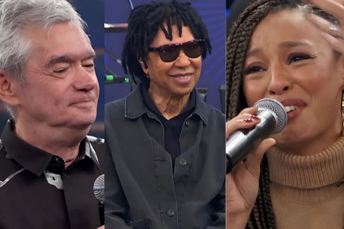 No Altas Horas Sheron Menezzes evita contato com Djavan e