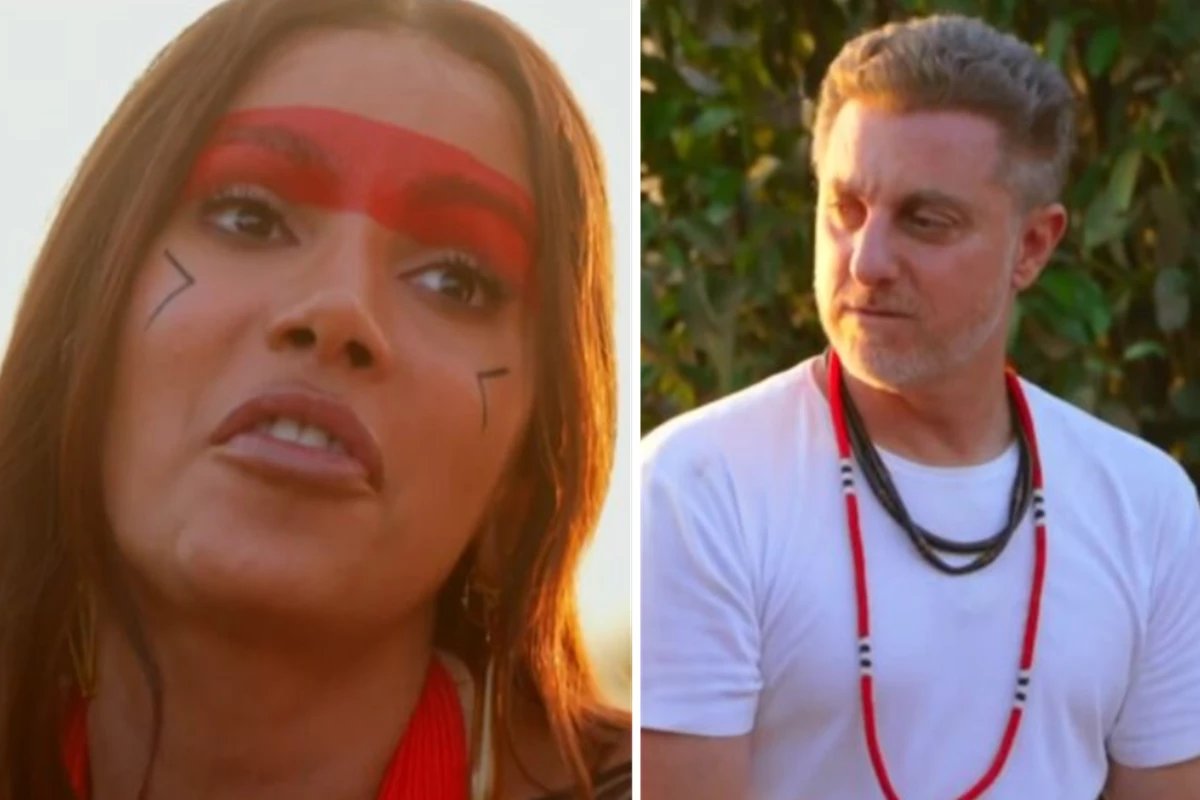 No Domingao Luciano Huck interrompe Anitta e faz pergunta que