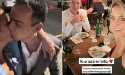 Ponte aerea Ticiane Pinheiro visita Cesar Tralli no Rio em