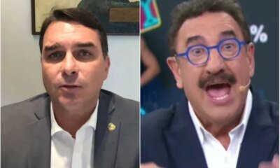 Ratinho recebe Flavio Bolsonaro e recado e dado ao vivo
