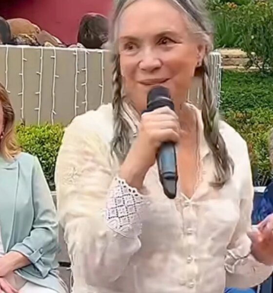 Reacao de Vera Fischer e Irene Ravache durante discurso de