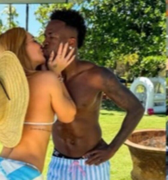 Virginia Fonseca e Vini Jr chamam atencao com trajes combinados