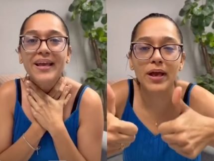 1768750189 Rafaella tranquiliza publico apos desmaiar no quarto branco e ficar