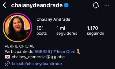 1769013369 Chaiany e a 1a Pipoca do BBB26 a atingir a