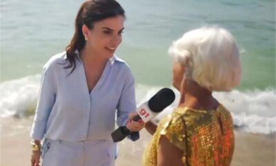 Ao vivo na Globo idosa relembra de Bocardi no Bom