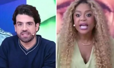 Cariucha e Matheus Baldi discutem e apresentadora pede socorro ao