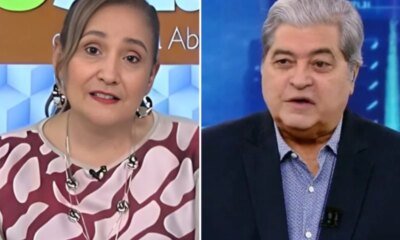 Datena surge ao vivo com Sonia Abrao e deixa a