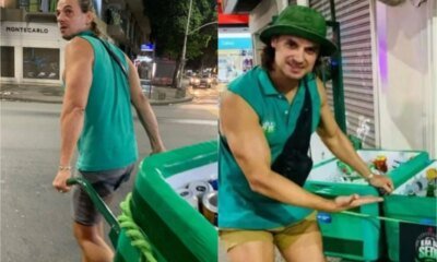 Ex ator da Globo que virou vendedor de cerveja na rua