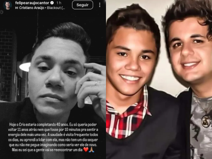 Felipe Araujo lamenta morte de Cristiano no dia em que