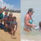 Filhos de Virginia aproveitam dia de praia no Rio com