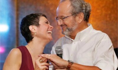 Foto mostra Sandra Annenberg e o marido em momento intimo