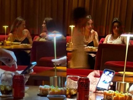 Lauana Prado e Tati Dias sao flagradas em restaurante em