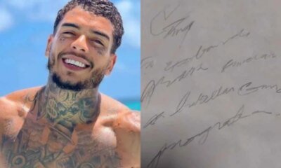 Mae de MC Kevin mostra carta psicografada do cantor que