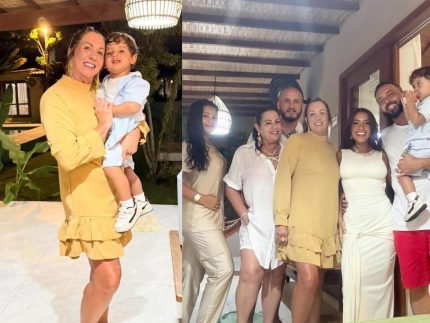 Margareth Serrao mae de Virginia comemora o Reveillon ao lado