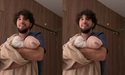 Nattan tenta fazer filha parar de chorar mas sem sucesso