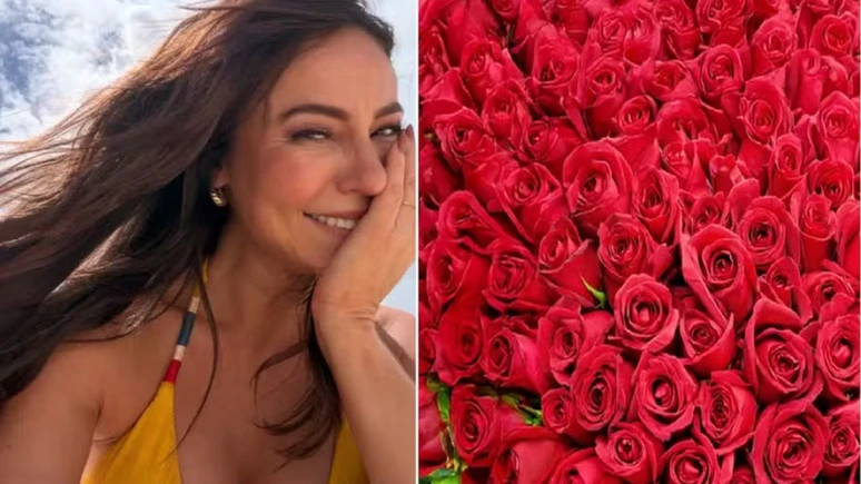 Quem mandou Paolla Oliveira recebe caminhao com rosas vermelhas.webp