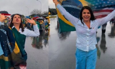 Video Mara Maravilha participa de protesto em Brasilia e levanta
