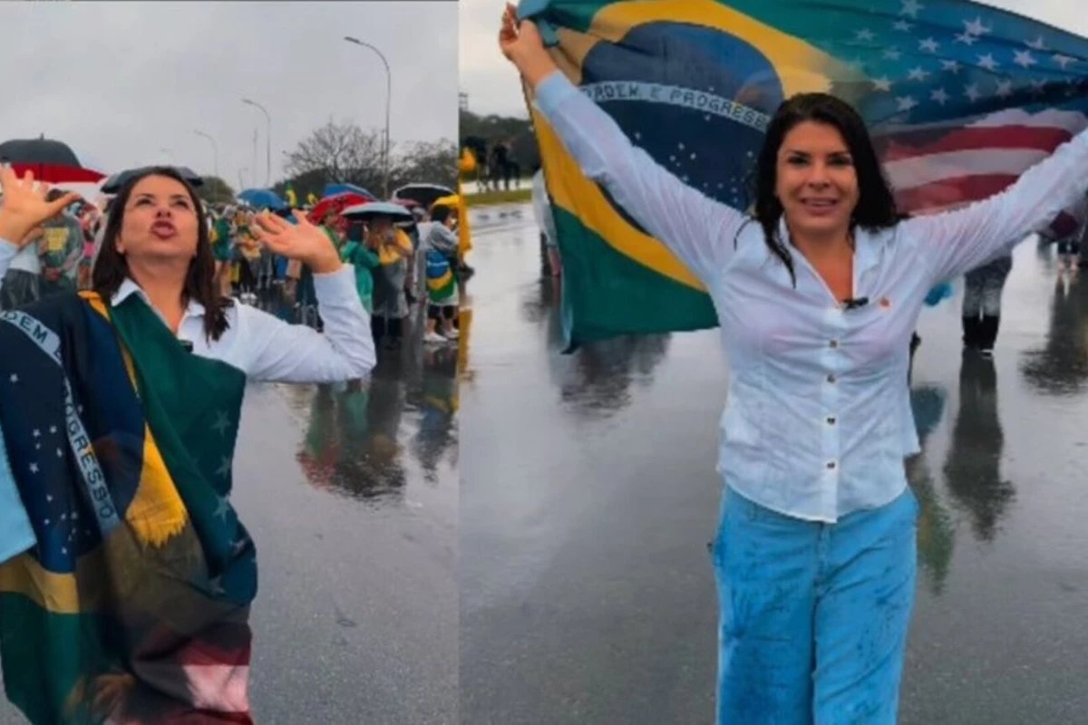 Video Mara Maravilha participa de protesto em Brasilia e levanta